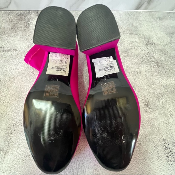 New Topshop Hot Pink Stretch Ankle Block Heel Booties - Picture 10 of 15